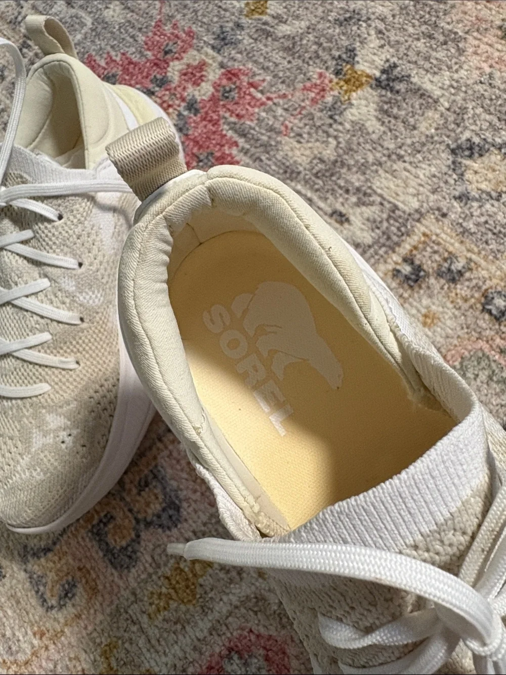 Sorel Women's Knit Athletic Sneakers in Cream/White